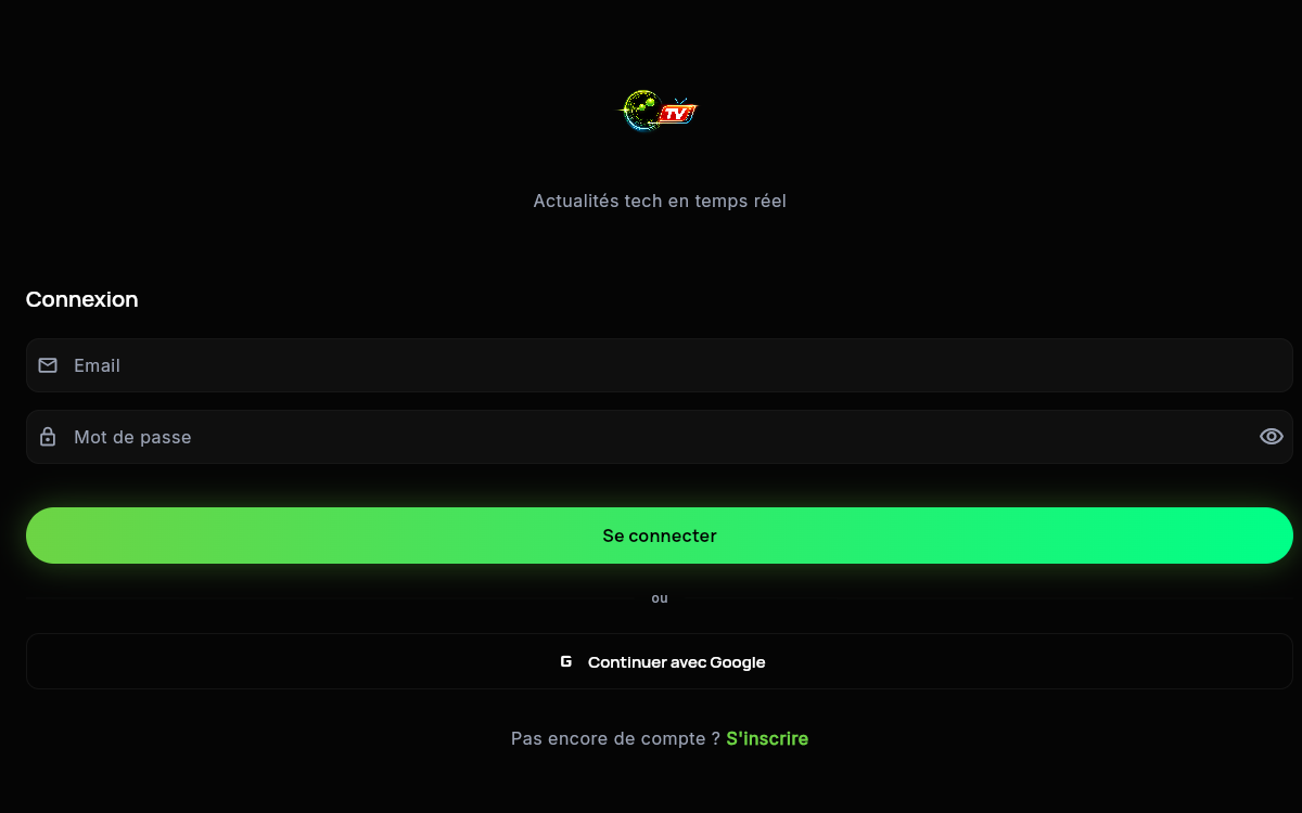 Aperçu de la page d’accueil de eTech TV